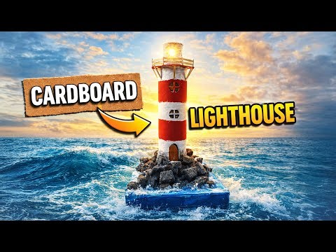 DIY Cardboard Lighthouse That Looks Professionally Made