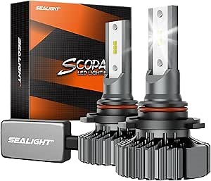 SEALIGHT 9005 for 𝗔𝗧𝗩𝘀 & Powersports, 8×Brighteness S1 Series Wireless 𝟗𝟎𝟎𝟓 𝐅𝐨𝐠 Lamps 1:1 Real Size 10 Years Lifespan- Pack of 2