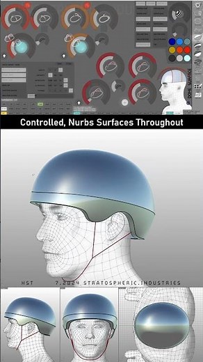3D Helmet Design, Parametric Definition with Rhino, Grasshopper and #grasshopper3d #Rhino3D #catia