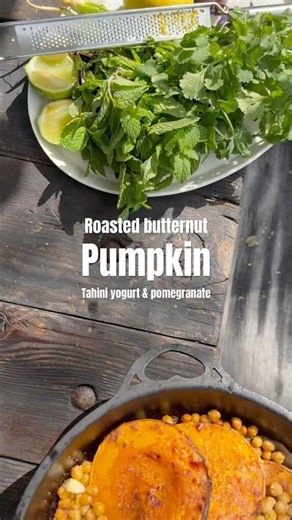 How to cook: Butternut pumpkin, tahini yogurt & pomegranate #howtocook #recipe
