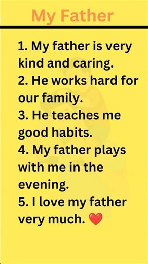 5 Lines on My Father | Easy Lines for Homework and Writing | shorts