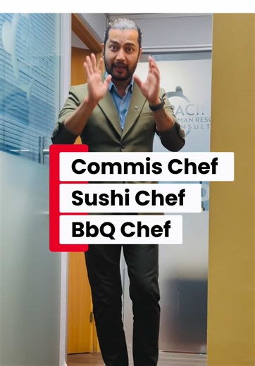 ‏Commis Chef , Sushi Chef , BbQ Chef