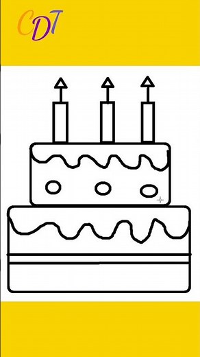 How to Draw a Cake 🎂 Easy Step by Step for Kids #shorts