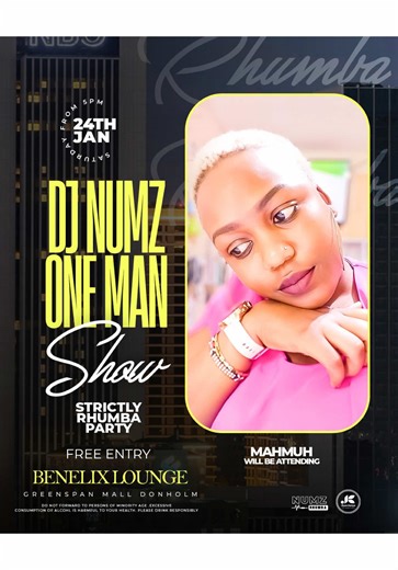 Welcome to 𝐃𝐉 𝐍𝐔𝐌𝐙 𝐎𝐍𝐄 𝐌𝐀𝐍 𝐒𝐇𝐎𝐖 HAppening 𝐓𝐎𝐌𝐎𝐑𝐑𝐎𝐖 𝐒𝐀𝐓𝐔𝐑𝐃𝐀𝐘 𝟐𝟒 𝐉𝐀𝐍𝐔𝐀𝐑𝐘 at Benelix Lounge Greenspan Mall Donholm, A night Strictly for Cool Rhumba Music Entry Free 🆓 Welcome 🙏