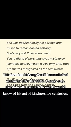 They genuinely make me so sad, Kelsang never got to see his baby grow up. Kyoshi lost the closest thing she had to family in a instance. #AvatarKyoshi #Kelsangtrok #riseofkyoshi #angst #opinion --- The rise of Kyoshi, The shadow of Kyoshi, Kyoshi, Avatar Kyoshi, Kelsang rise of Kyoshi, Kyoshi novels, Avatar chronicles, The last airbender, legend of Korra, angst, father daughter relationship