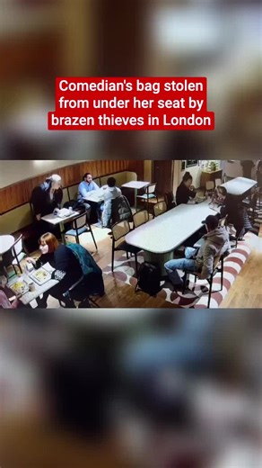 A Live at the Apollo comedian has appealed on social media for help identifying thieves who stole her bag while she was dining at a London restaurant on Monday 29 December. Cally Beaton was catching up with a friend when one suspect, wearing a cream puffer jacket, used his foot to hook the bag from beneath her chair. A second accomplice, dressed in a black hoodie and jeans, then picked it up and placed it in his rucksack. TV presenter Jeremy Vine shared CCTV footage of the theft on her behalf in
