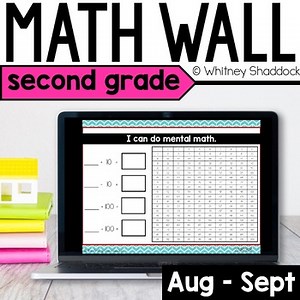 Digital 2nd Grade Calendar Math Wall - 2nd Grade Math Review for Back to School