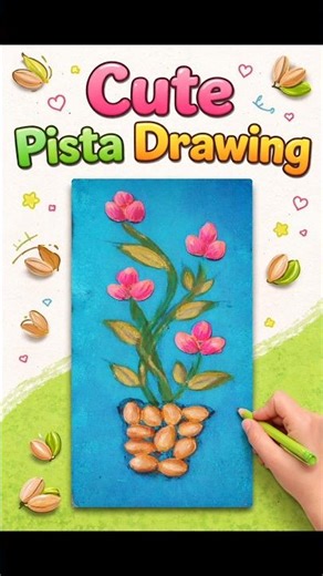 cute Pista shell flower drawing✨✨🩷