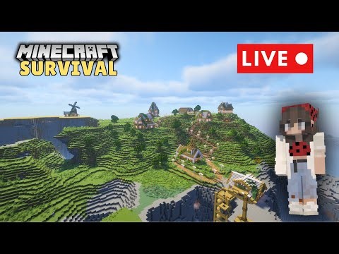 Cliffside Texturing and Exploring! | Let's Play Survival Singleplayer Minecraft LIVE