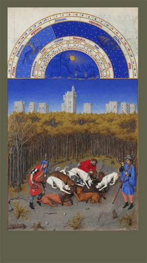 Medieval bacon prep? December with the Duc De Berry's Book of Hours Here at our Chicago-area offices the biting winter chill has established itself and our thoughts turn to proper medieval layering and toasty wool garb! A lovely primary reference for us is the Jean Duc De Berry's Book of Hours highlighted in our collection of articles describing the work, one of the most elaborate and rich illuminated manuscripts of the period. We are inspired by this rich medieval image and what it shows us, in