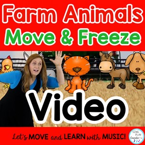Farm Animal Freeze Dance, Brain Break, P.E. Exercise, Movement Activity: Video
