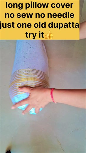 Old dupatta turn into stylish pillow cover#diy#easytutorial #shorts#nosewmachine#dailyneeds#pillow