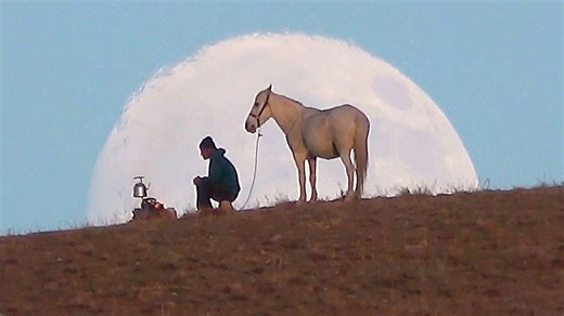 Full moon creates stunning view over eastern Turkey