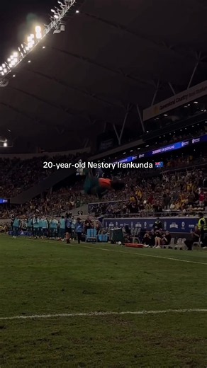 Nestory Irankunda with the free kick and the celly against #Brazil 🥶 (via @CommBank Socceroos) #soccer #golazo #backflip #espnsocial