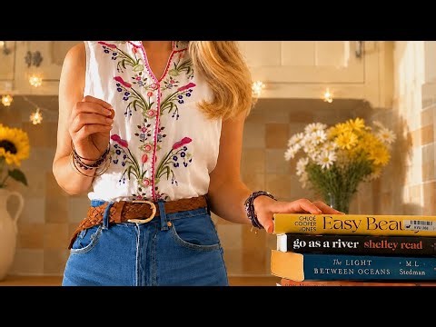 ASMR library - checking out books, book reviews (lofi non intentional ASMR style)