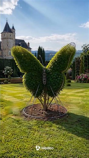 From a tiny bush to a beautiful living butterfly sculpture! 🦋