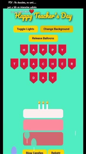 I made a website for my favorite teacher on Teacher’s Day! 🎉💻 || @CODEDreamer7 || #shorts