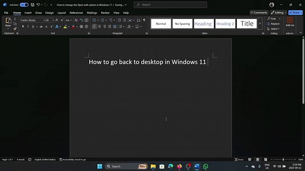 How to go back to desktop in Windows 11