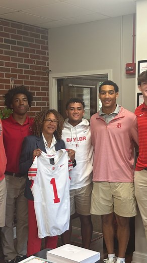 7.3K views · 265 reactions | The football team presented Director of Student Diversity and Development, Linda Cooke, with a jersey this morning to show their appreciation for everything she does for the Baylor Community! Thank you for everything you do for our school, Mrs. Cooke!! GBR! ❤️ #baylorschool #baylorschoolfootball #schoolspirit | Baylor School | Facebook