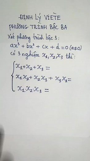 Định lý Viète và Phương trình Bậc 3
