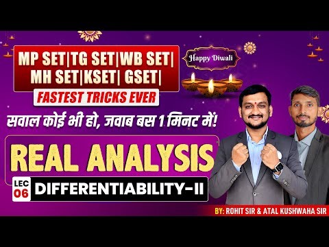 Differentiability - II | Real Analysis | SET EXAM | Lec 06 | IFAS