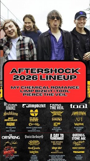 AFTERSHOCK Festival 2026 Lineup ft. MCR, TOOL, more #Shorts