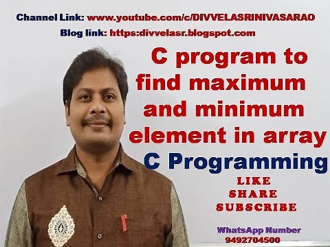 C program to find maximum and minimum element in array | C Program to Find Max & Min Number in Array