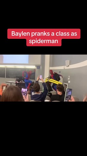 @Baylen Levine #frickvape #funny #baylenlevine #prank #skit #spiderman #collegeclass