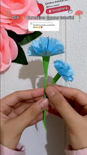 How to make carnation flower ✨ DIY carnation paper flower tutorial 💐🩵🌼 #shorts #diy #paperflower