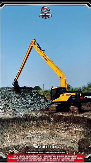 Excavator machine digging 5 m depth During foundation work