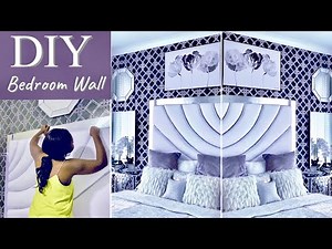 DIY NO SEW HEADBOARD & BEDROOM WALL MAKEOVER| MONOCHROMATIC THEME