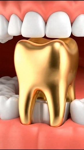 How a Rotten Tooth Is Replaced With a Gold Tooth 😲 | 3D Dental Animation