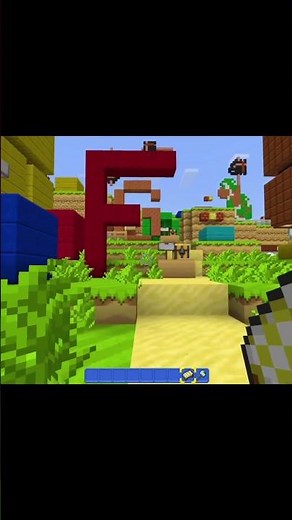 Learn ABC in Minecraft 🍄 Mario Theme Alphabet Build! #Shorts