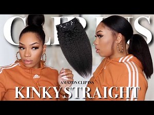 $50 Kinky Straight Clip-Ins from Amazon | Instant Hair Transformation!