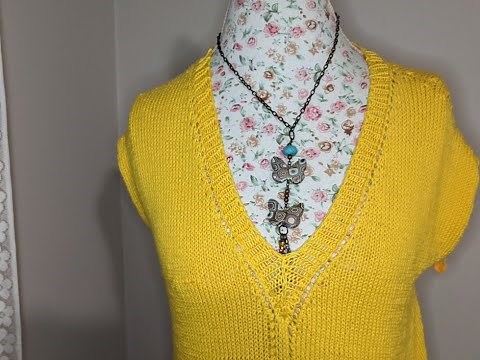 Step by step how to knit a V-Neck