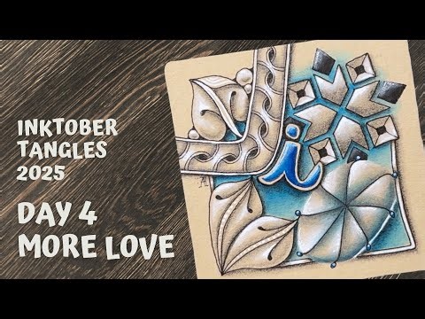 Inktober Tangles 2025 - Day 4 - Adding More Love