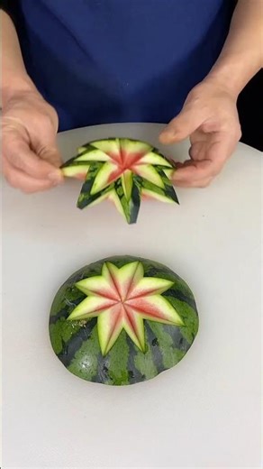 Easy Watermelon Flower Carving | Watermelon Carving Step-by-step#watermelon#Knife Skills#