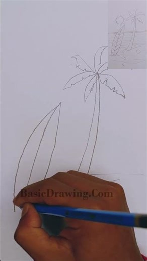 Simple Beach drawing ideas for kids step step