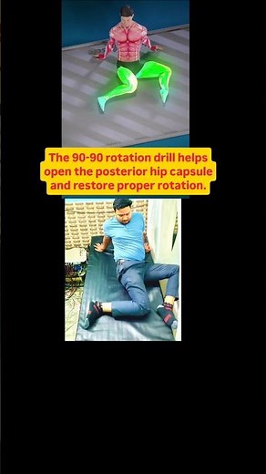 The 90-90 rotation drill helps open the posterior hip capsule and restore proper rotation.