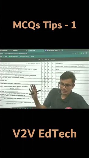 MCQ's Tips - 1 for Advanced Java | V2V EdTech