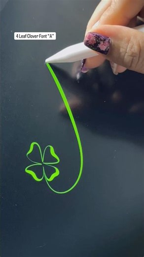 4Leaf Clover Font “A” Tutorial #calligraphy #lettering #handwriting #reels #satisfying #shorts