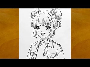 Easy Anime Drawing Tutorial | How to Draw Cute Girl Step by Step