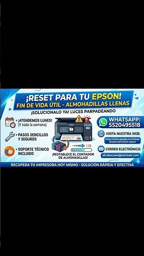 Reset epson varios modelos L1250 l120 L1110 et2800 l14150 L4160 y mas