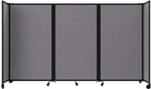 Versare Room Divider 360 Portable Wall Partition | Folding Panels | Large Freestanding Divider | Locking Wheels | Temporary Room Separator