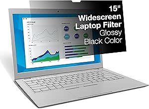 3M Privacy Filter for 15" Standard Laptop (PF150C3B) (4:3) , Black