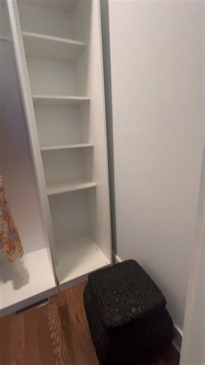 Shayne Suffern has been working so hard to get mom's new closet systems in. We still have to remove the baseboard and trim to give it a more custom look. Plus add a few lights, trim, and a rug. #ikea, #closet,#ClosetOrganization | Rochelle Harris Suffern