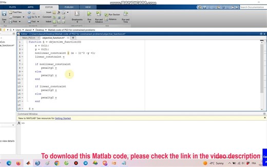 Matlab 中约束优化问题的粒子群优化 (PSO)Particle Swarm Optimization (PSO) for Constrained Opti