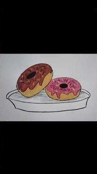 Donuts #easydrawing #drawing #art #watercolorpainting #donuts #shorts #trending