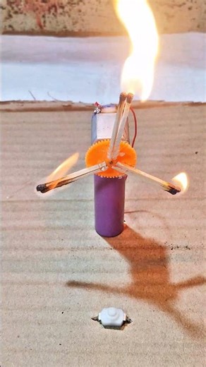 Matches experiment with dc motor #dcmotor #diy
