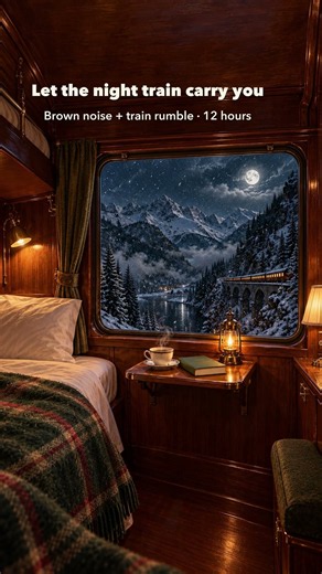 Train Sounds for Sleeping 🚂 Night Train Brown Noise, 12 Hours #shorts